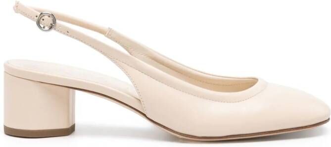 Aeyde Romy 55mm leren pumps Beige