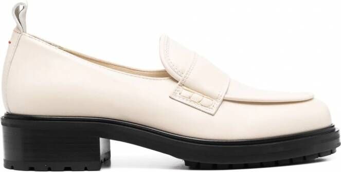 Aeyde Ruth loafers met chunky hak Beige