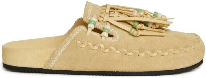 Alanui Salvation slippers met franje Beige