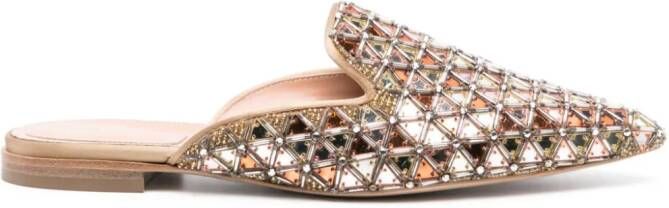 Alberta Ferretti Slippers met geometrisch design Beige