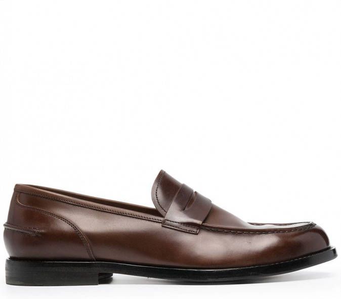 Alberto Fasciani Leren loafers Bruin