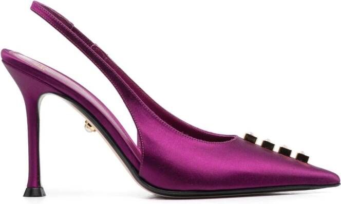 Alevì Satijnen slingback pumps Paars