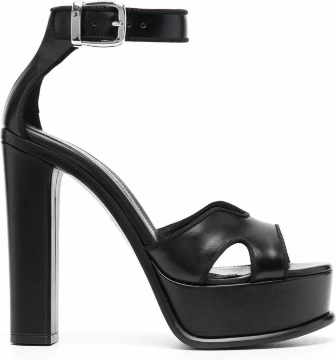 Alexander McQueen Pumps met open neus Zwart