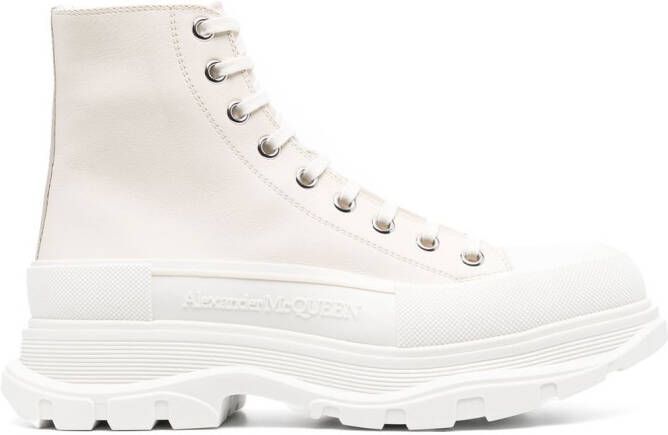 Alexander McQueen Tread Slick enkellaarzen Beige