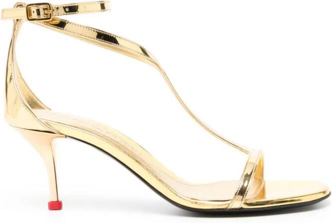 Alexander McQueen T-Bar leren sandalen Goud