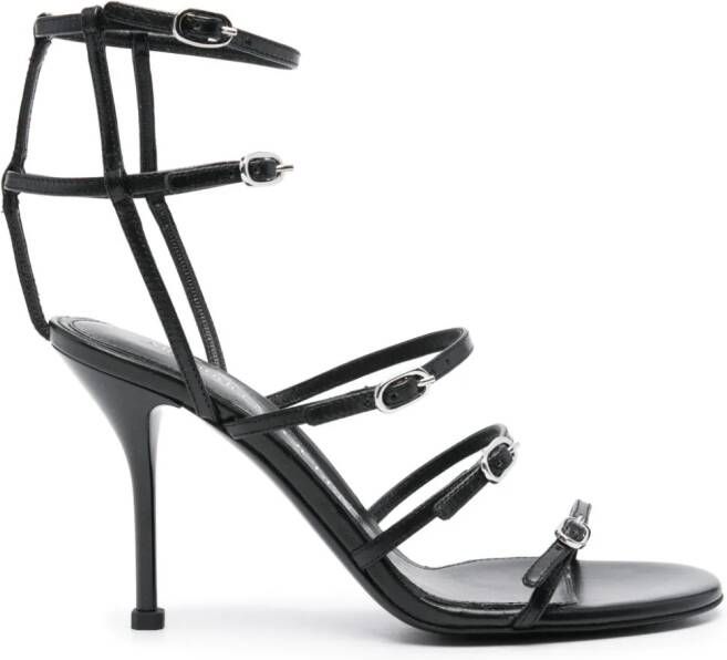 Alexander McQueen Leren sandalen Zwart