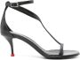 Alexander McQueen Harness leren sandalen 70 mm Zwart - Thumbnail 1