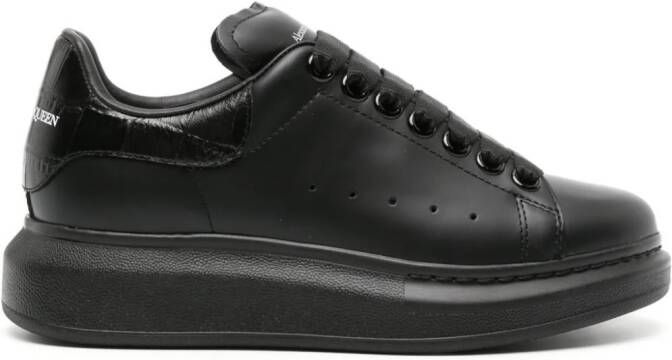 Alexander McQueen Oversized leren sneakers Zwart