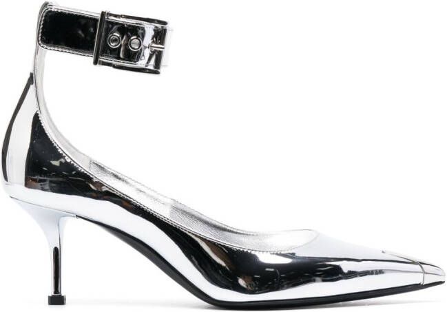 Alexander McQueen Punk metallic pumps Zilver