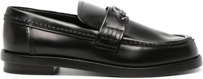 Alexander McQueen Seal leren loafers Zwart