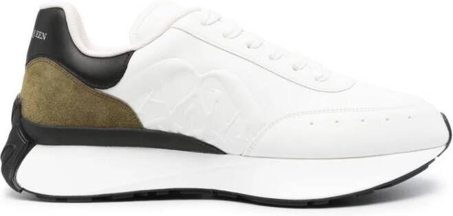 Alexander McQueen Sprint Runner suède-leren sneakers Wit