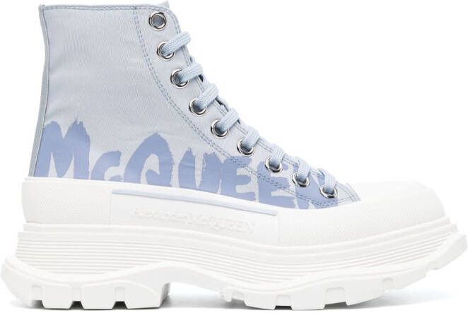 Alexander McQueen Tread Slick high-top sneakers Blauw