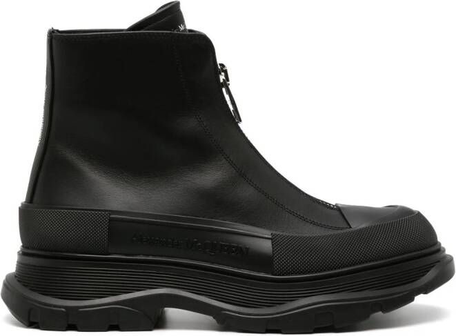 Alexander McQueen Tread Slick leren laarzen Zwart