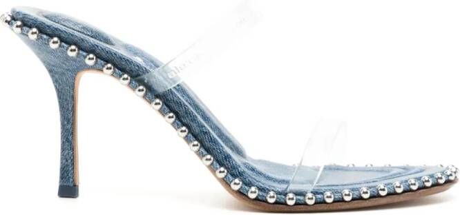 Alexander Wang Nova 100 mm denim muiltjes Blauw