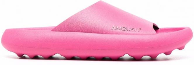 AMBUSH Slippers met logoprint Roze