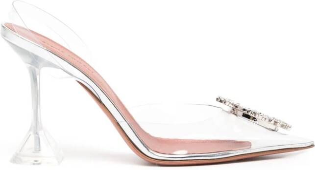 Amina Muaddi Begum slingback pumps Zilver