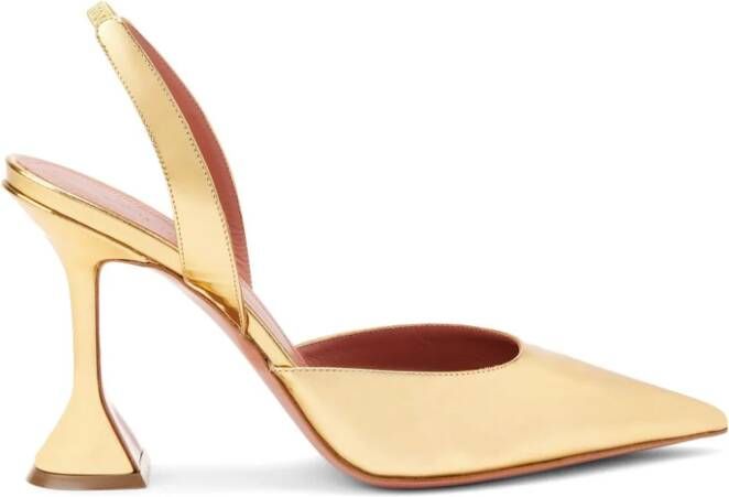 Amina Muaddi Holli slingback pumps Goud