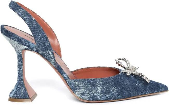 Amina Muaddi Rosie 110mm slingback pumps Blauw