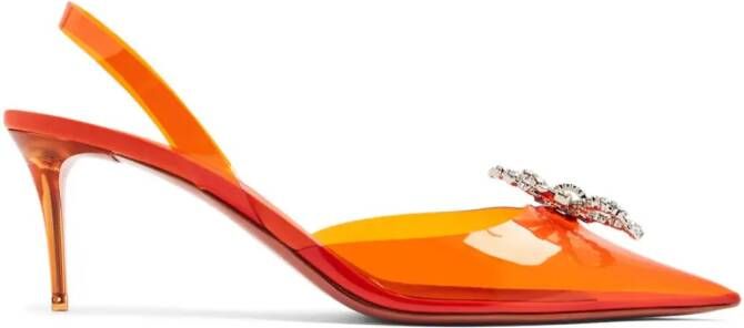 Amina Muaddi Rosie slingback pumps Oranje