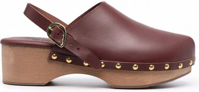 Ancient Greek Sandals Classic klompen met studs Bruin