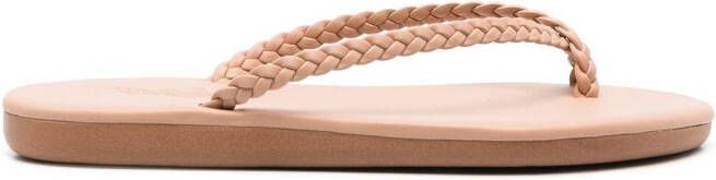 Ancient Greek Sandals Teenslippers met gevlochten band Beige