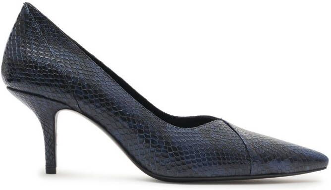 ANINE BING Devon pumps met slangenleer-effect Blauw