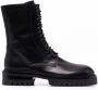 Ann Demeulemeester Leren combat boots Zwart - Thumbnail 1