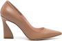 Anna F. 1354 90 leren pumps Beige - Thumbnail 1