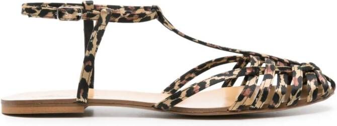 Anna F. Sandalen met luipaardprint Beige