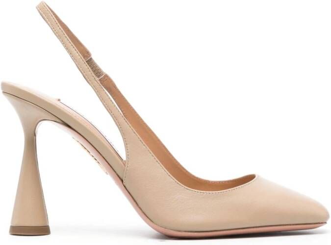 Aquazzura Amore leren pumps Beige