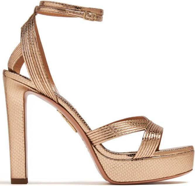 Aquazzura Ari sandalen met plateauzool Goud