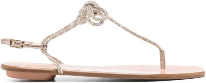 Aquazzura Capri Nights leren sandalen Goud