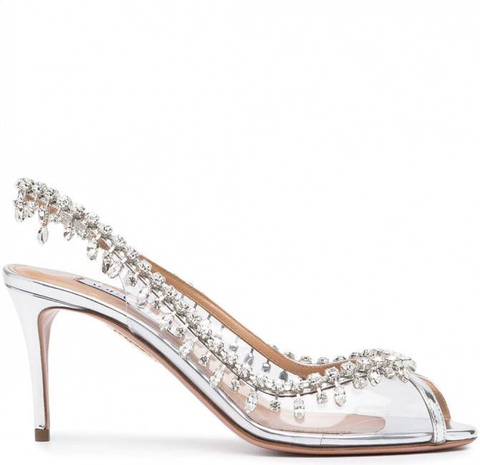 Aquazzura Pumps met verfraaide neus Zilver