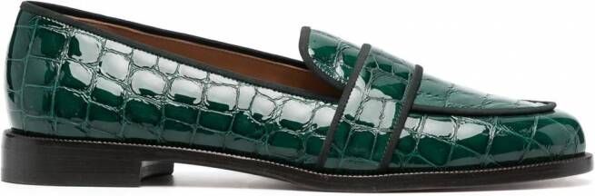 Aquazzura Martin loafers met krokodillenleer-reliëf Groen