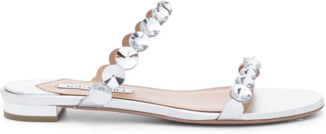 Aquazzura Maxi Tequila sandalen verfraaid met kristal Zilver