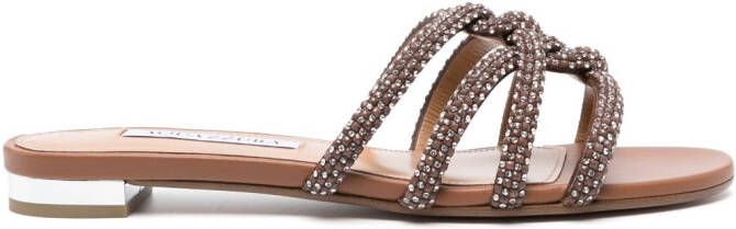 Aquazzura Sandalen verfraaid met kristal Bruin