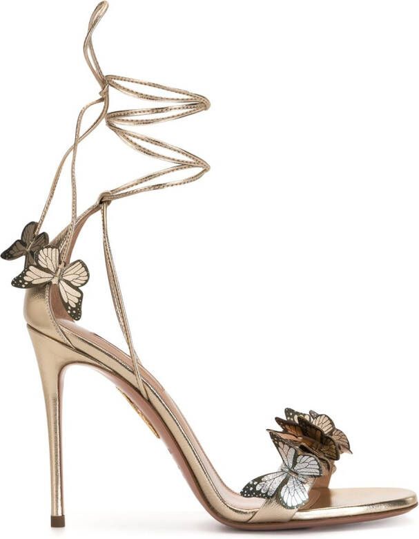 Aquazzura Sandalen verfraaid met vlinder Goud