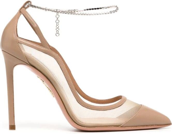 Aquazzura Secret Affair leren pumps Beige