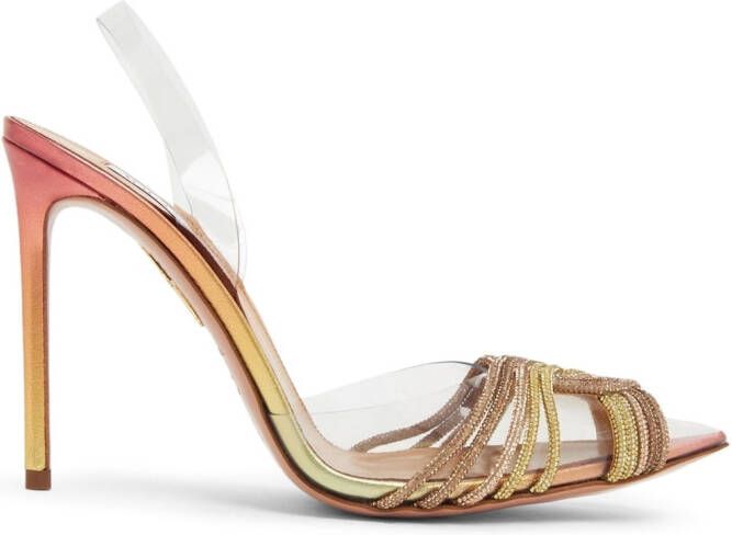 Aquazzura Slingback pumps verfraaid met kristallen Geel