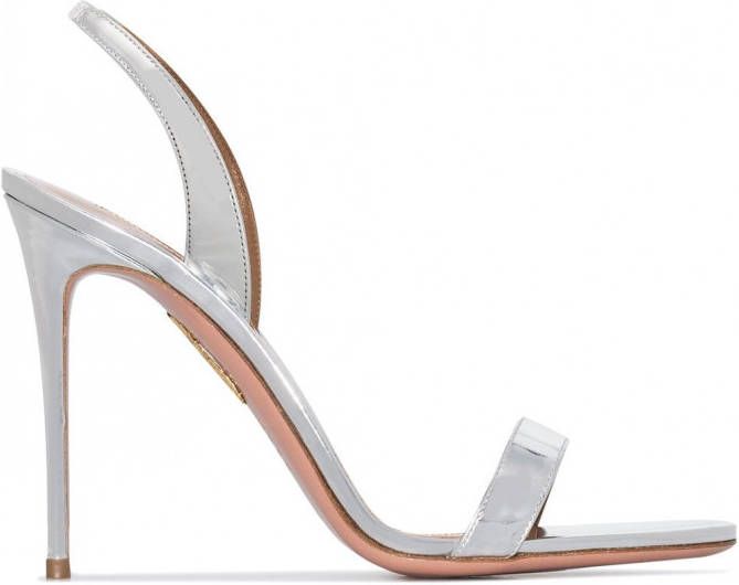 Aquazzura So Nude 105 sandalen Zilver