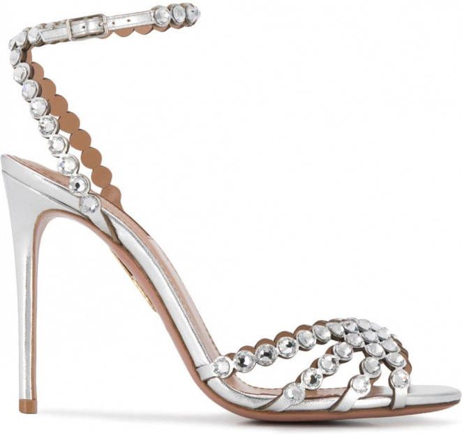 Aquazzura Studio sandalen verfraaid met kristal Zilver