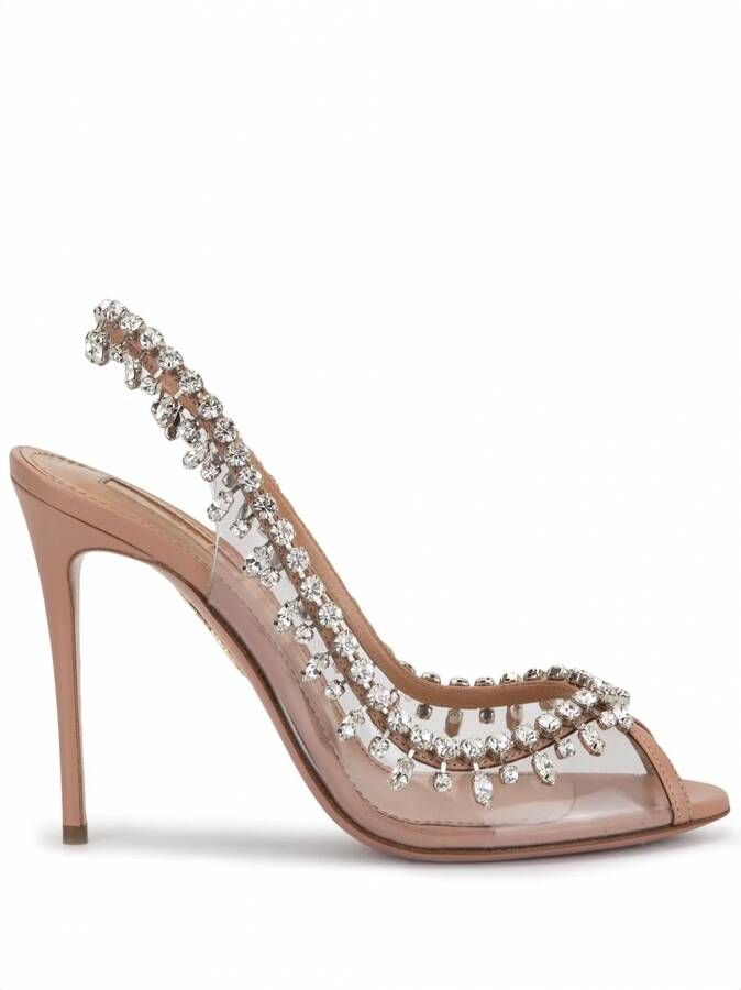 Aquazzura Temptation pumps verfraaid met kristallen Beige