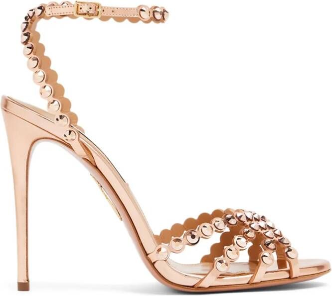 Aquazzura Tequila leren sandalen Beige