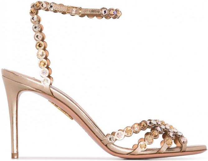 Aquazzura Tequila stiletto sandalen Goud