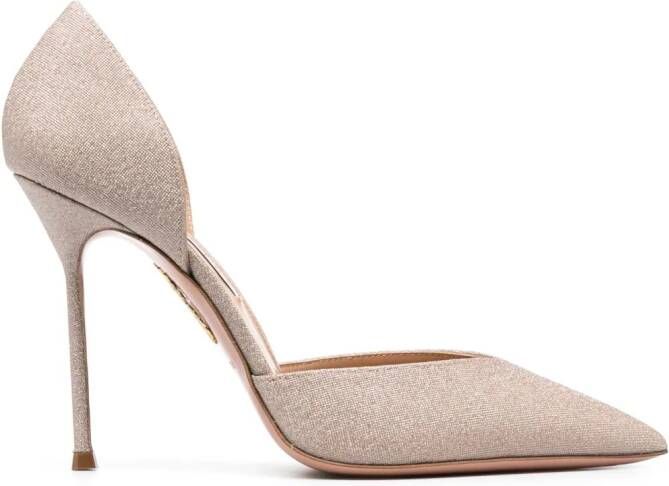 Aquazzura Uptown leren pumps Goud