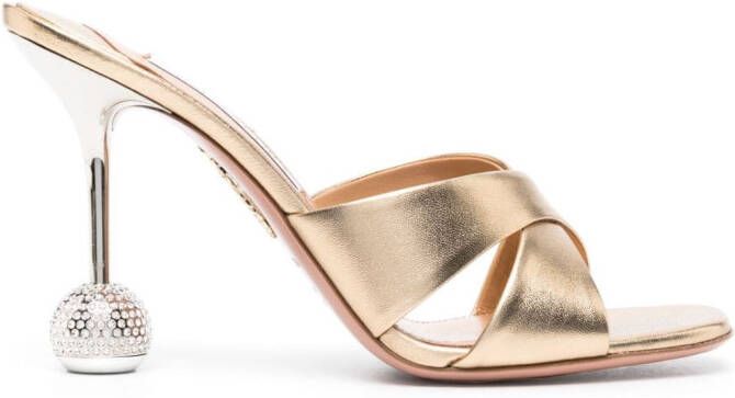 Aquazzura Yes Darling leren muiltjes Goud