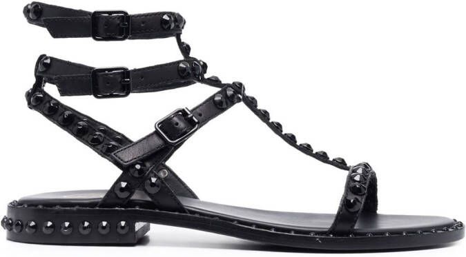 Ash Leren sandalen Zwart