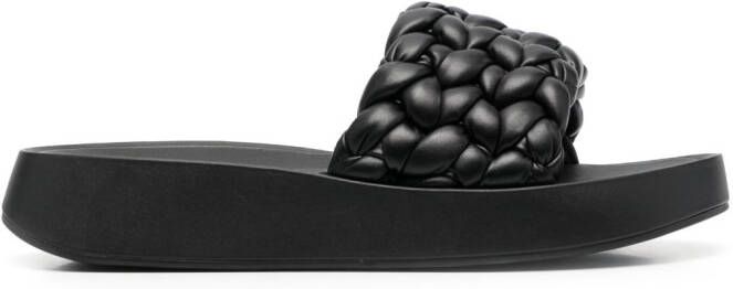 Ash Slippers met geweven detail Zwart