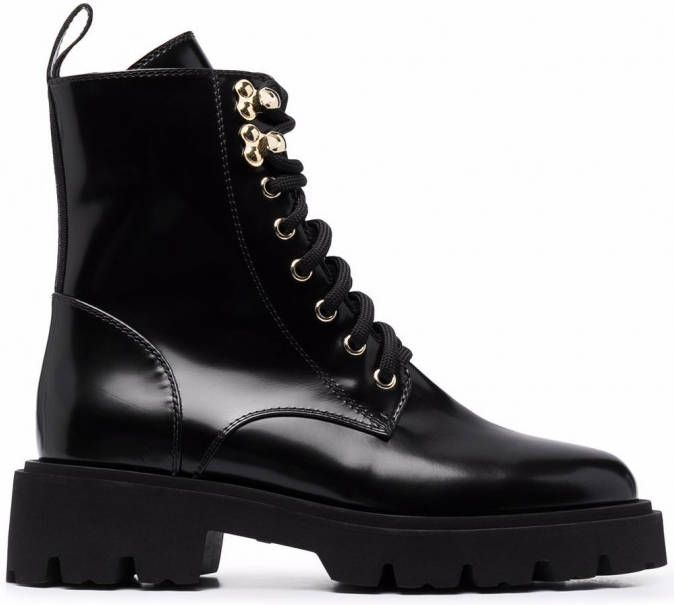 Baldinini Combat boots met veters Zwart