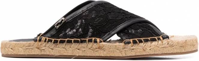 Baldinini Espadrilles met gekruiste bandjes Zwart